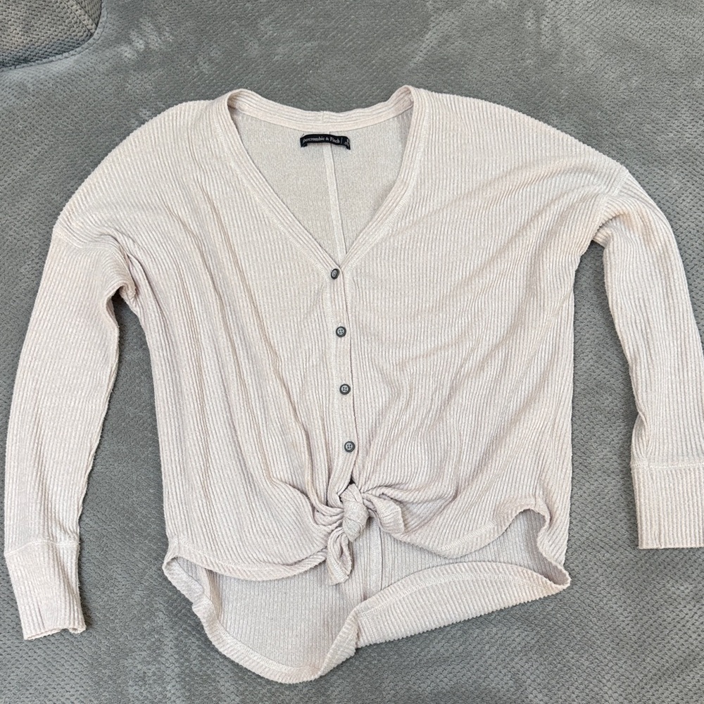 Abercrombie & Fitch Beige Knit Cardigan